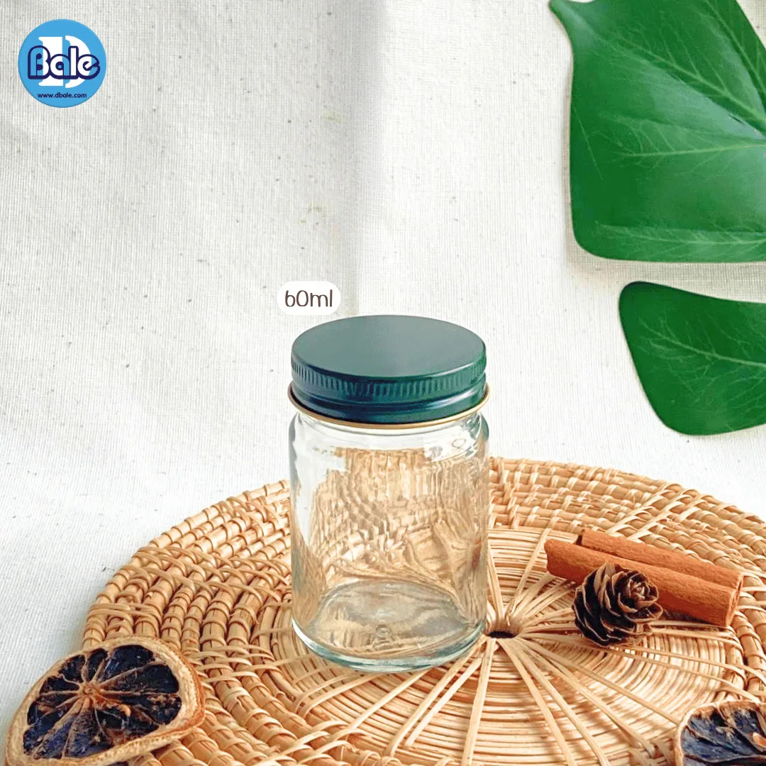 w911 60ml. ขวดยาหม่องเนื้อแก้ว สีใสฝาเขียว