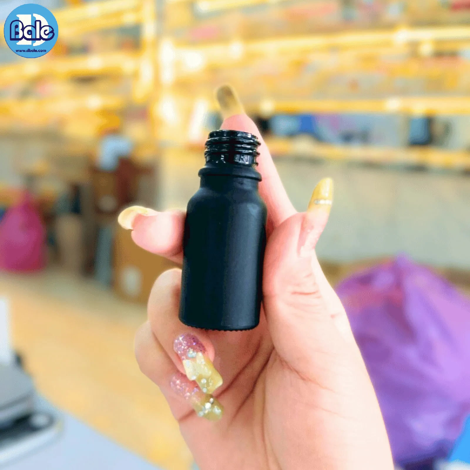 jyblf 10ml. ขวดแก้วอโรมา สีดำขุ่น 10ml.
