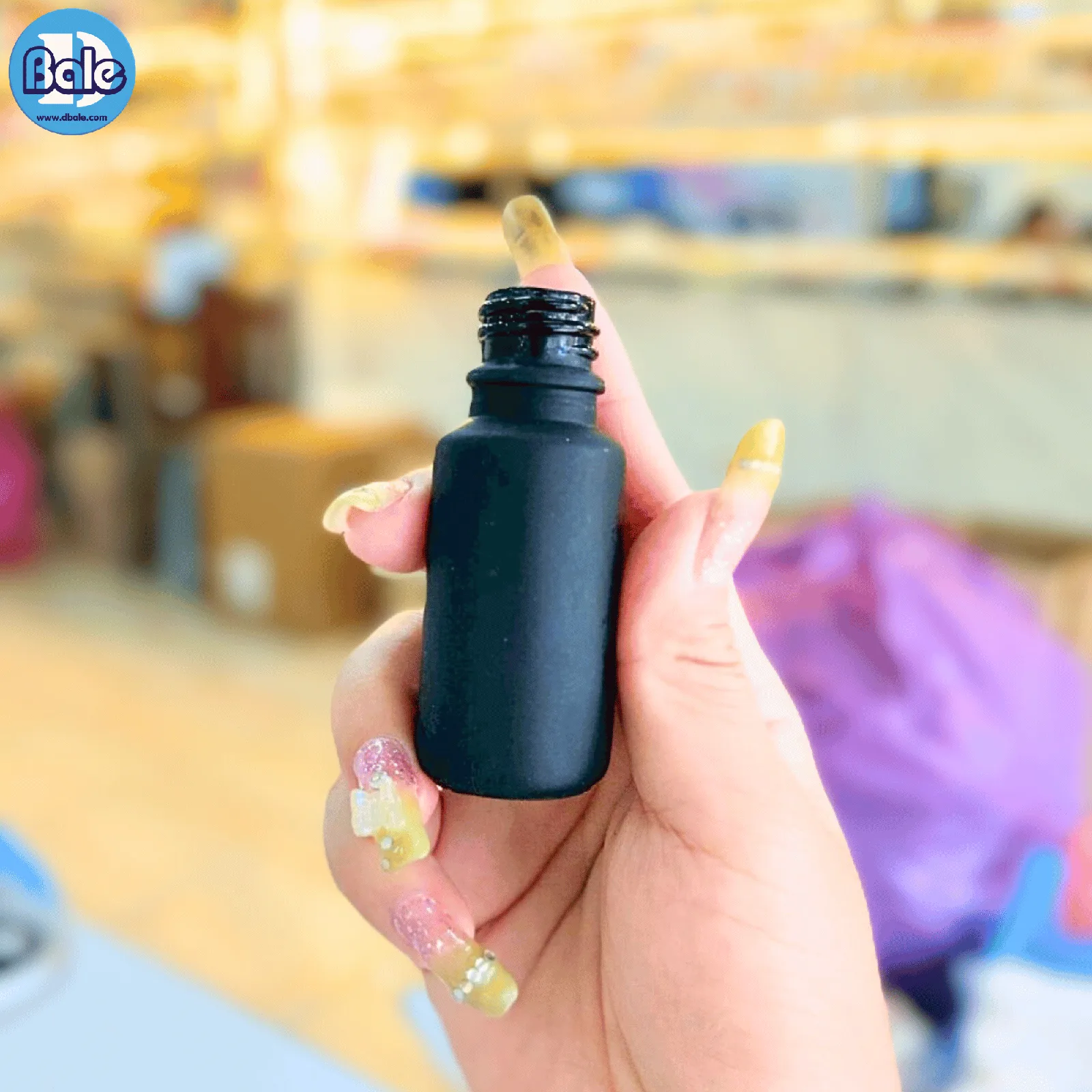 jyblf 15ml. ขวดแก้วอโรมา สีดำขุ่น 15ml.