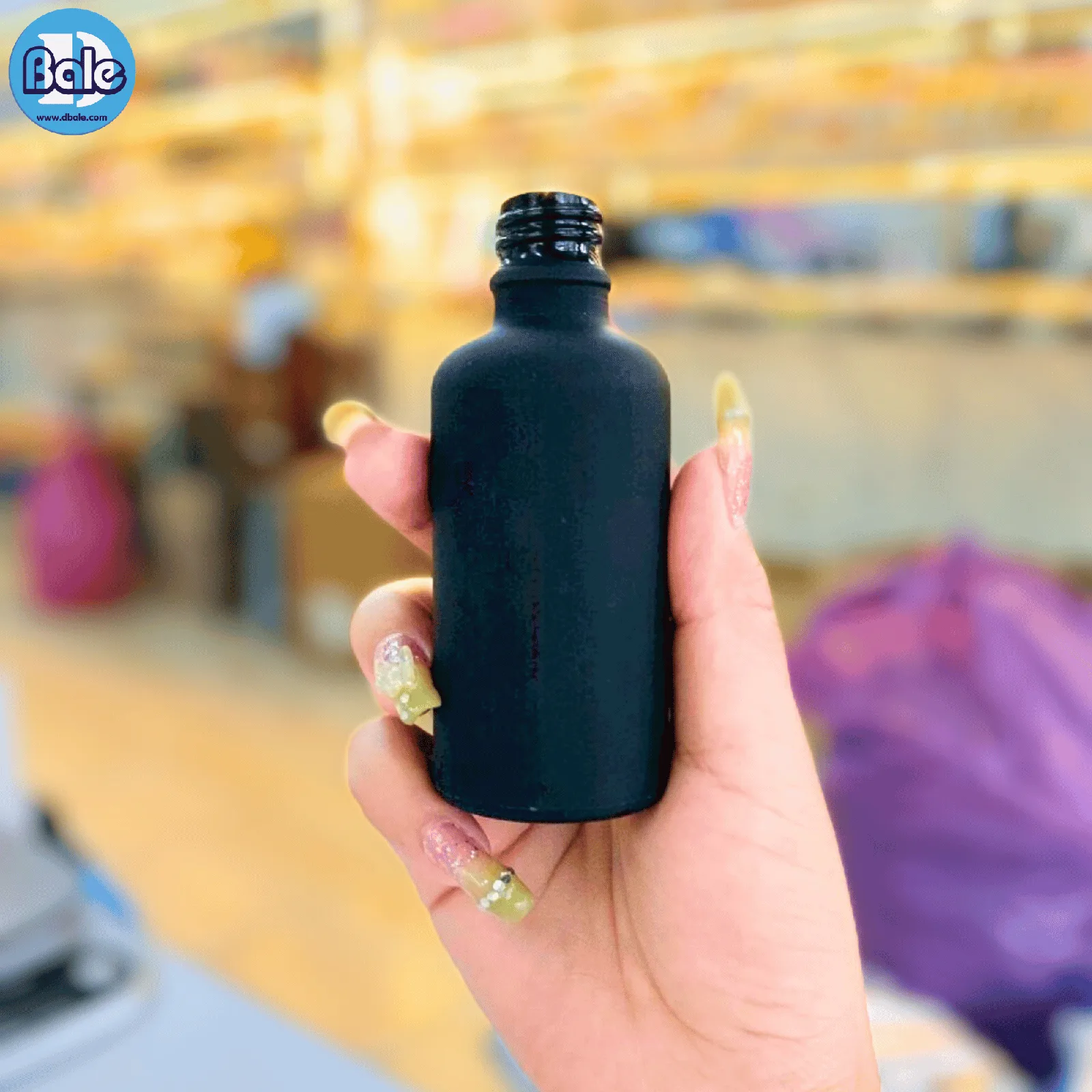 jyblf 50ml. ขวดแก้วอโรมา สีดำขุ่น 50ml.