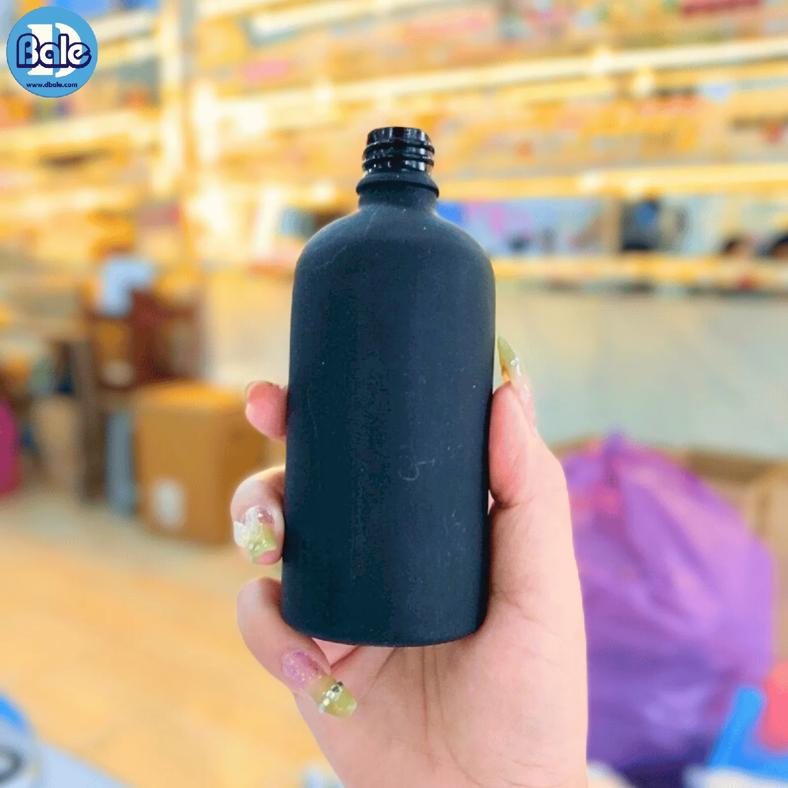 jyblf 100ml. ขวดแก้วอโรมา สีดำขุ่น 100ml.