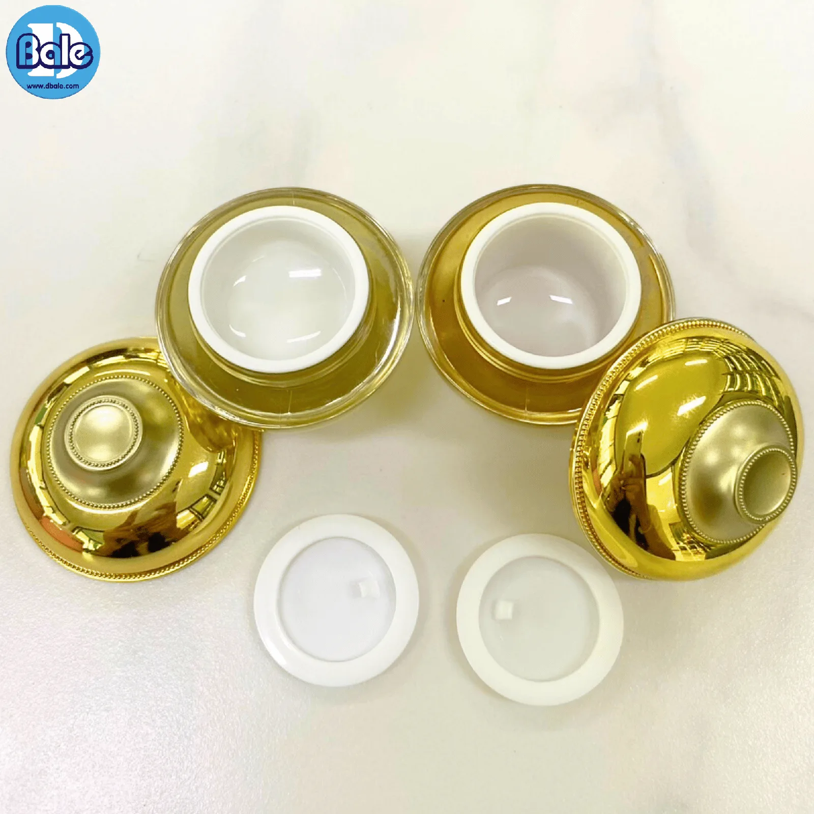k0220 กระปุกครีมทรงบาตรทองเงา 5g., 10g.