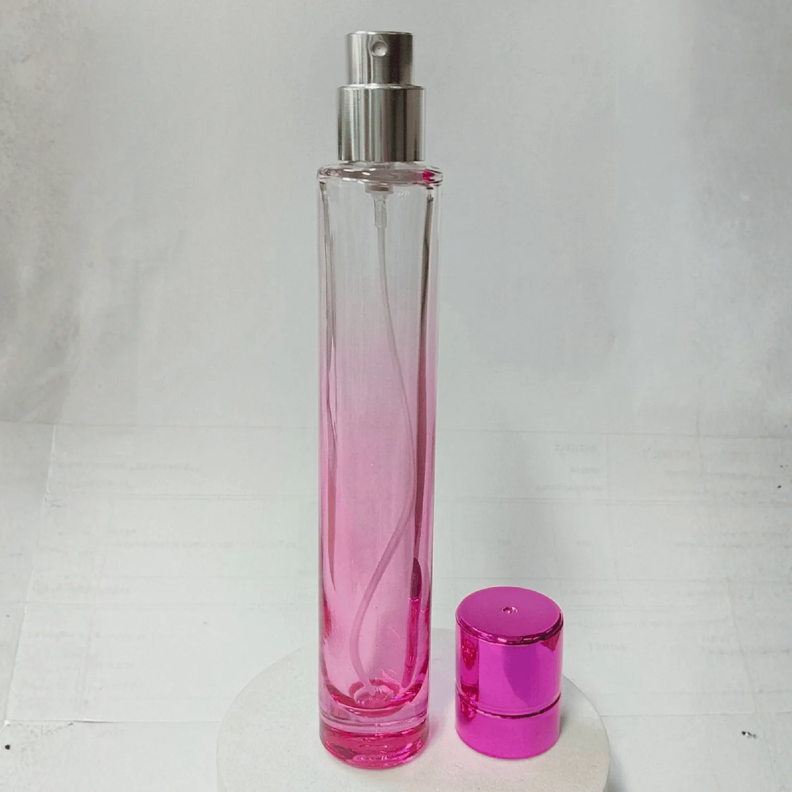 jpf190 30ml. ขวดแก้วน้ำหอม สีใสฝาเขียว, ใสฝาชมพู, ชมพูไล่สี