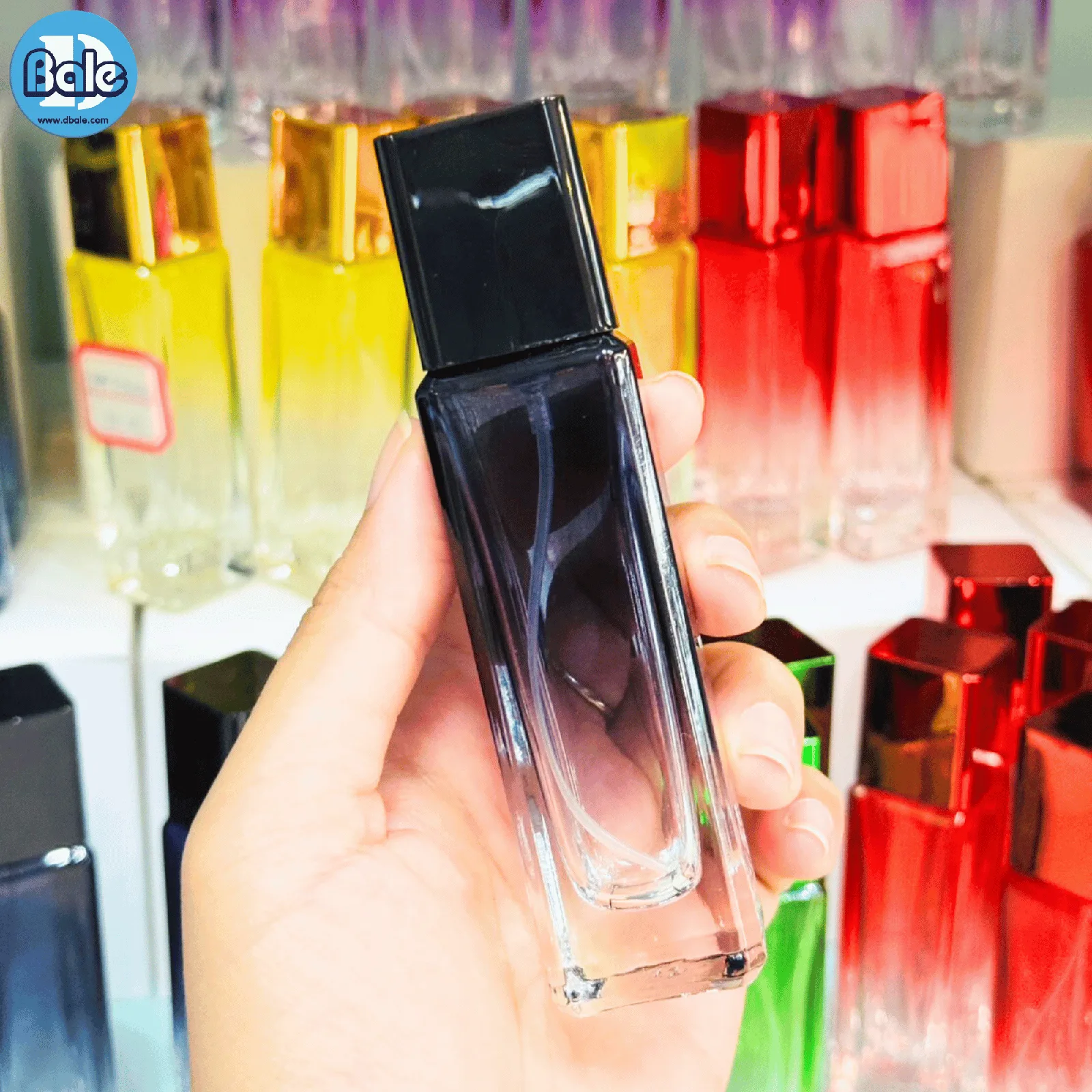 jpf196 30ml. ขวดแก้วน้ำหอม สีม่วง, แดง, ดำ, ฟ้า, เขียว, เหลือง