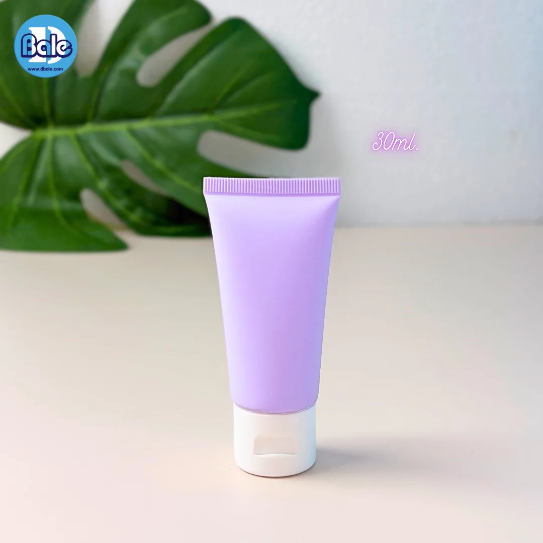 frt-010 30ml. หลอดพลาสติก5ชั้น ทรงกลม สีม่วงด้าน 30ml.