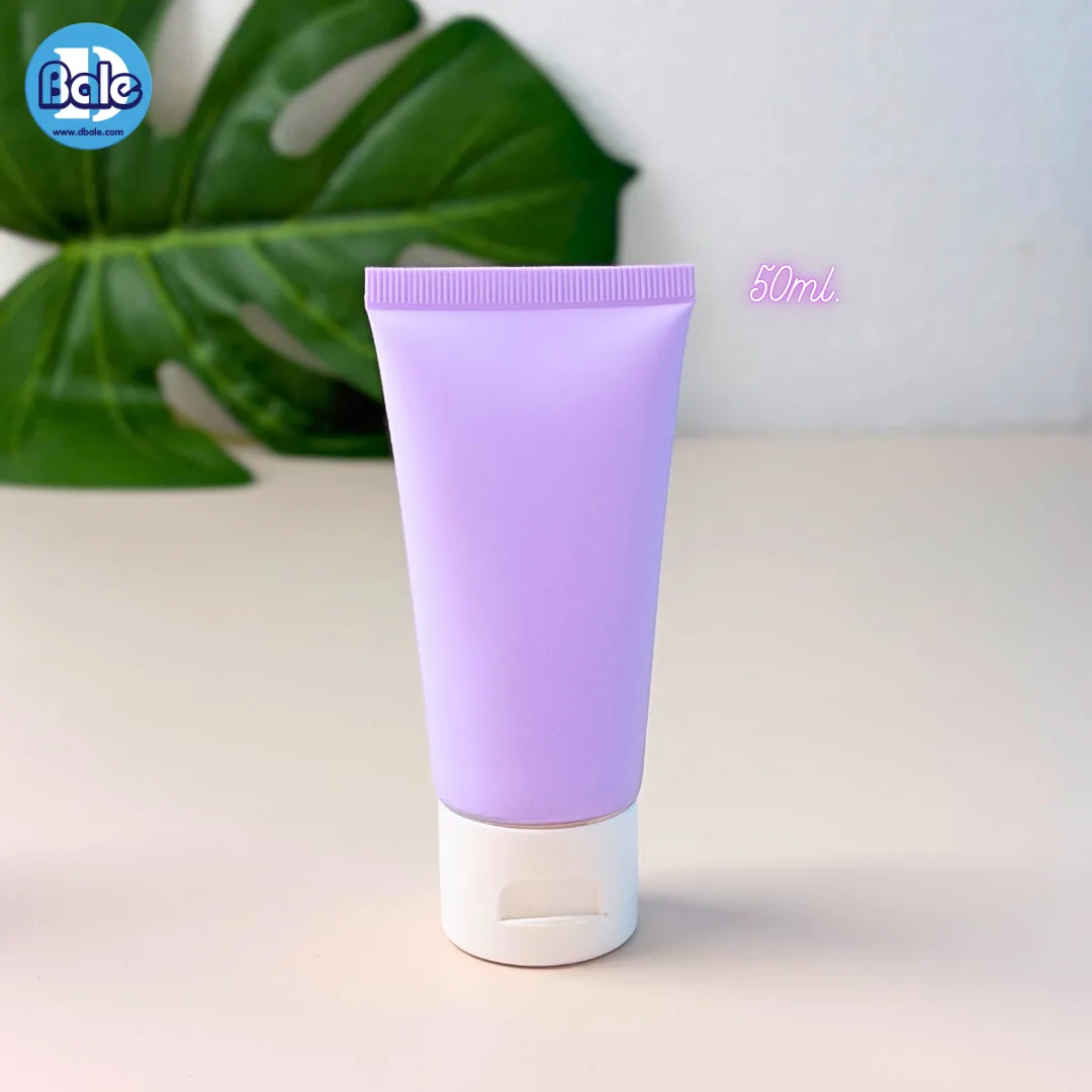 frt-010 50ml. หลอดพลาสติก5ชั้น ทรงกลม สีม่วงด้าน 50ml.