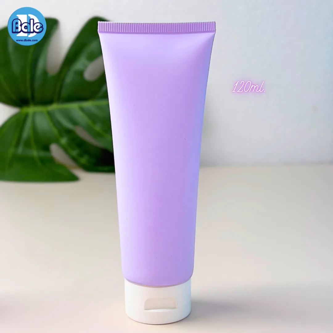 frt-010 120ml. หลอดพลาสติก5ชั้น ทรงกลม สีม่วงด้าน 120ml.