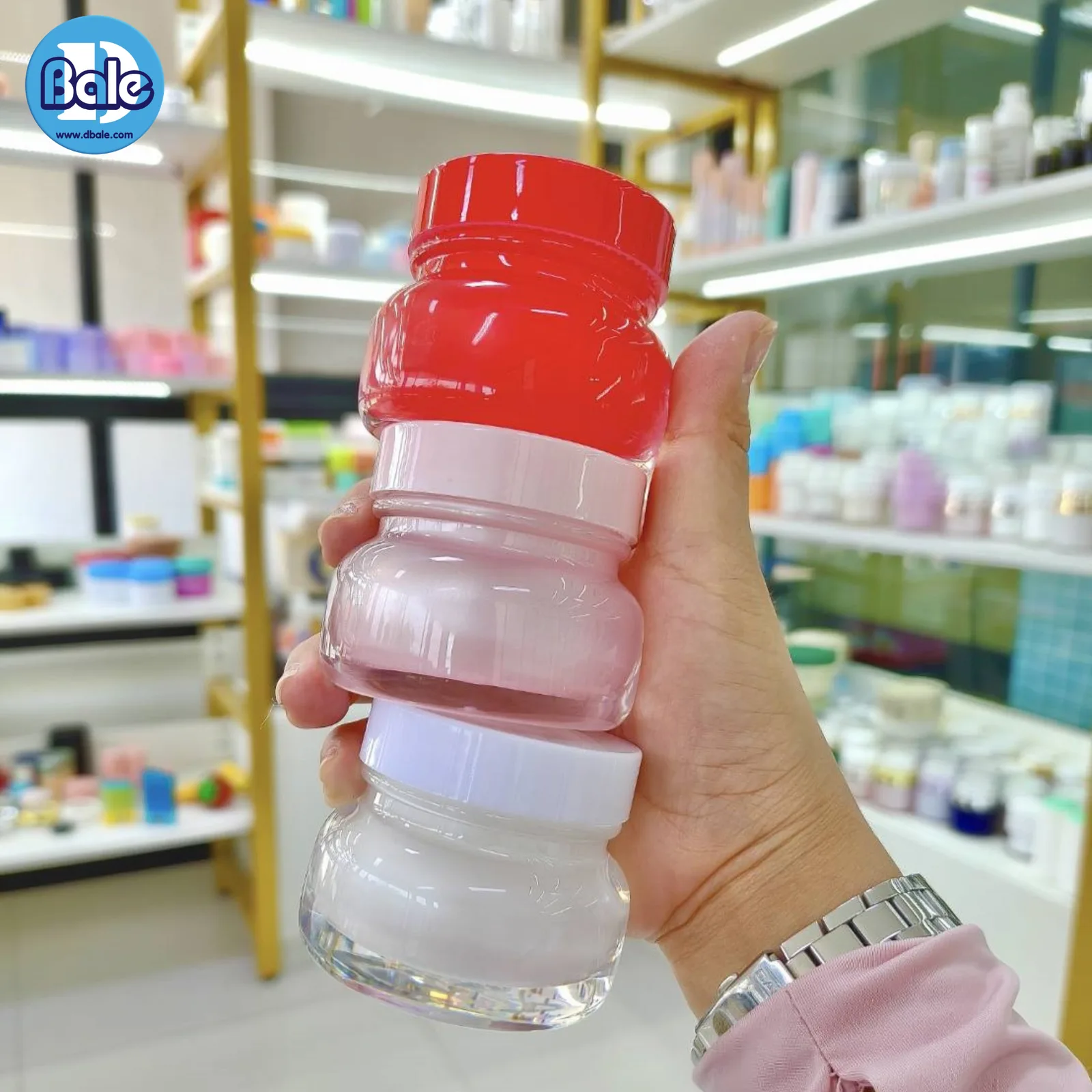 k0429 15g. กระปุกครีมไหล่มน สีแดงฝาแดงเงา สีแดงฝาแดง, ขาวฝาขาว, ชมพูฝาชมพู 15g.