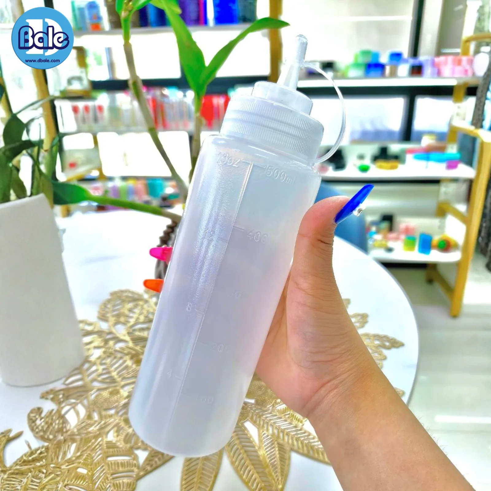 pet-094 500ml. ขวดซอสทรงกระบอก สีขุ่นใส 500ml.