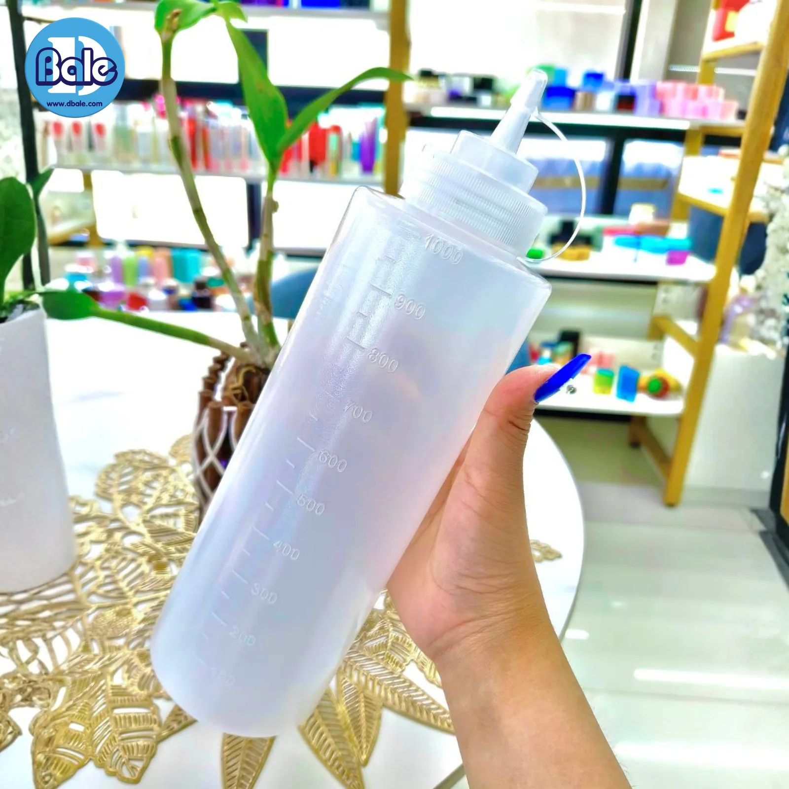 pet-094 1000ml. ขวดซอสทรงกระบอก สีขุ่นใส 1,000ml.