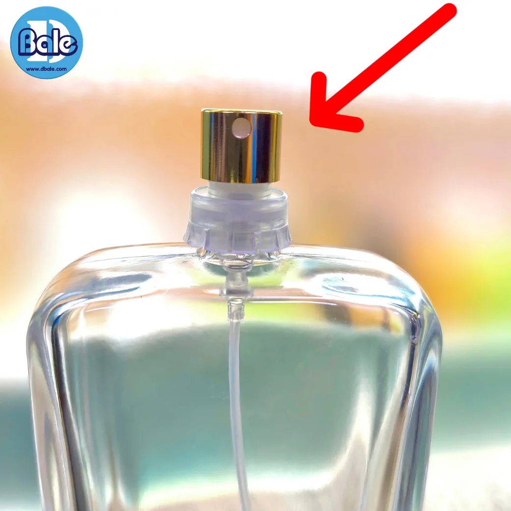 jpf224 100ml. ขวดน้ำหอม ทรงเหลี่ยม ฝาสเปรย์ทรงกลม สีทองเงา