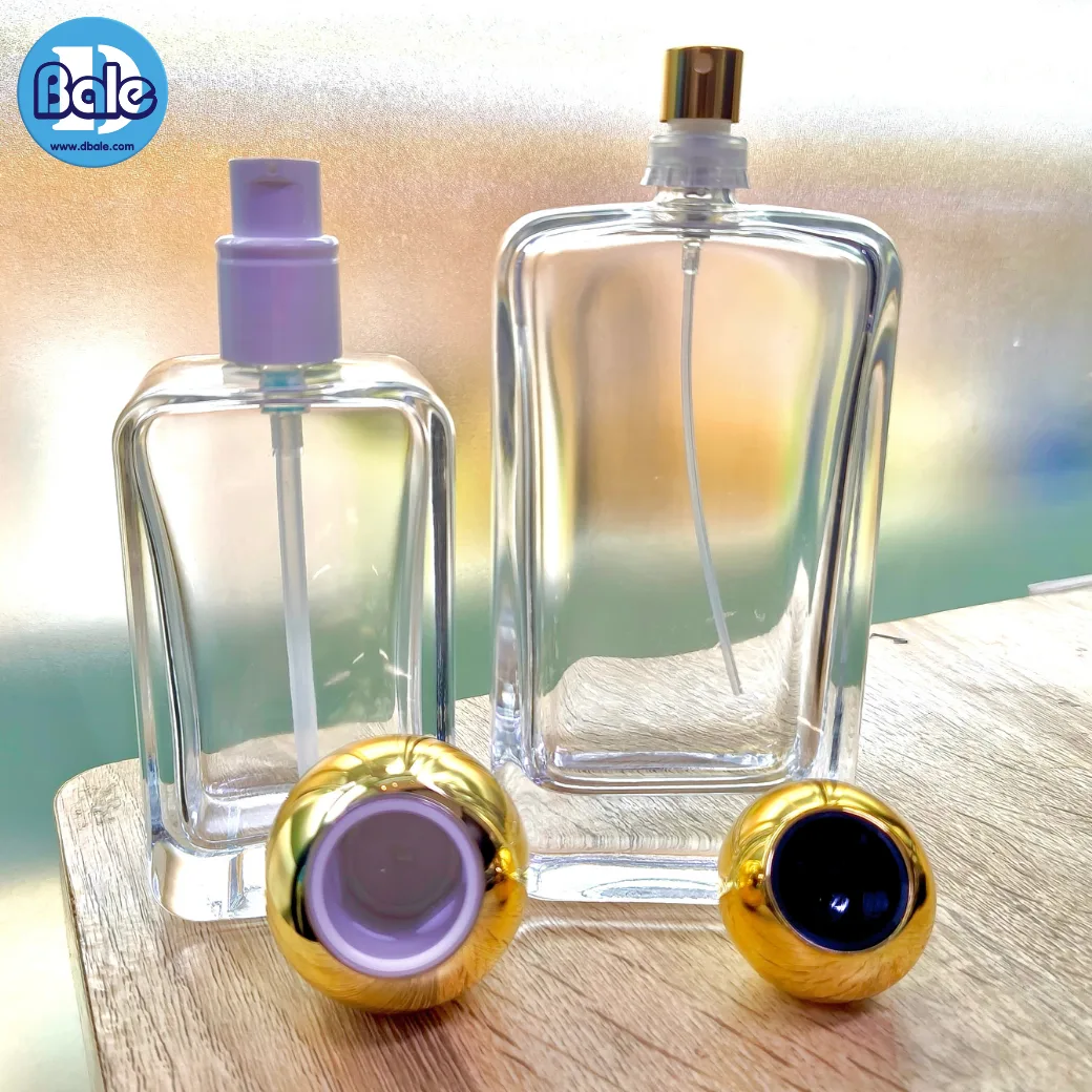 jpf224 100ml. ขวดน้ำหอม ทรงเหลี่ยม ฝาสเปรย์ทรงกลม สีทองเงา