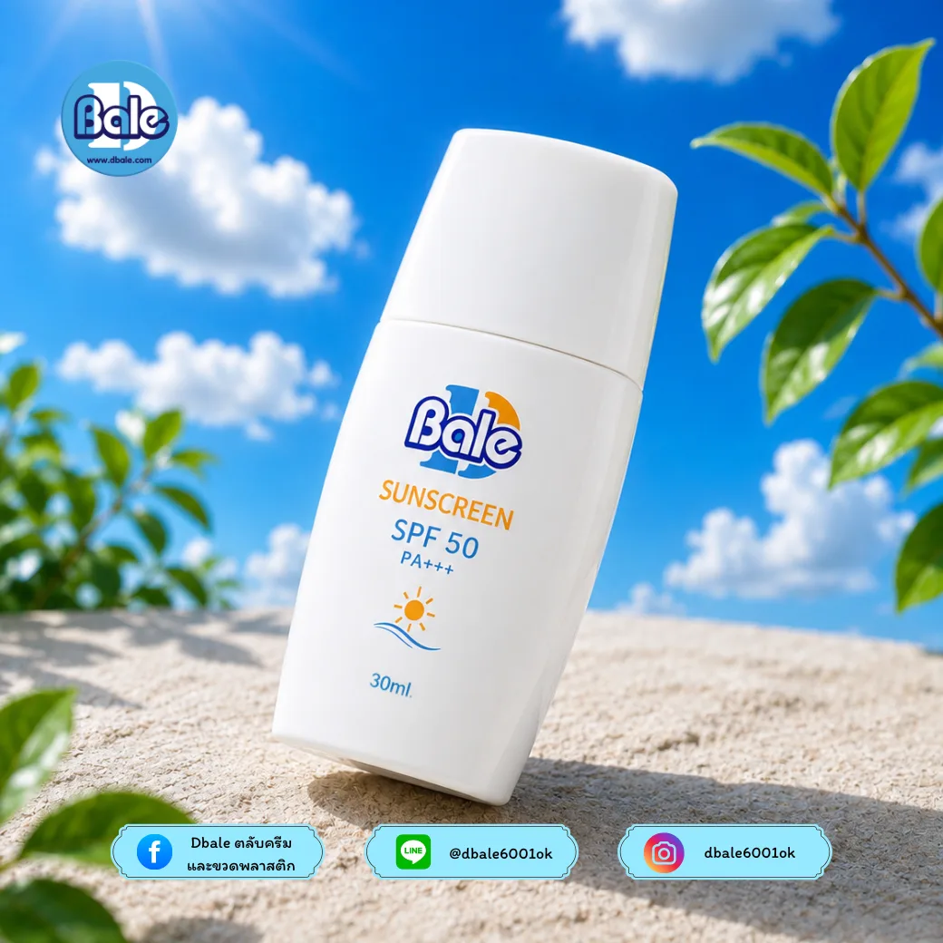 PE001-02 50g. ขวดกันแดด สีขาวด้าน 50g.